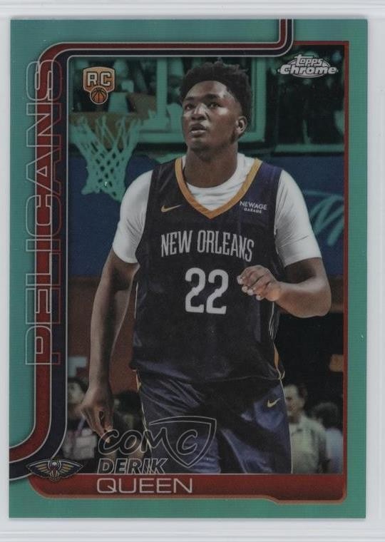 2025-26 Topps Chrome Aqua Refractor /199 Derik Queen #263 Rookie RC