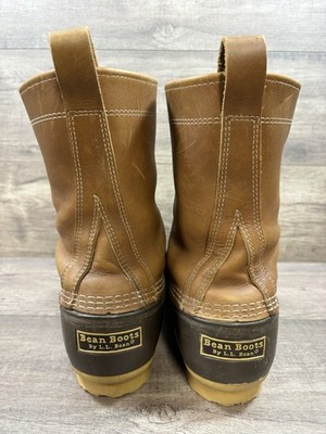LL Bean Boots 8 Inch Duck Boots Mens Brown Tan Leather Waterproof Made in Maine LL Bean Bean Boots 8 Inch Duck USA Maine Made Rain Tan Mens  main image 4