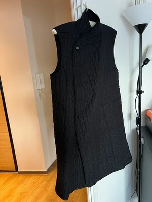 Rick Owens - schwarze ärmellose Daunenweste aus Baumwollleder - Noir - M