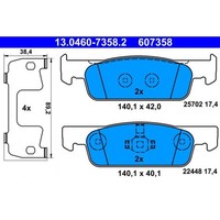 ATE 13.0460-7358.2 Bremsbelagsatz FüR Dacia Renault Sandero Logan B8 K8