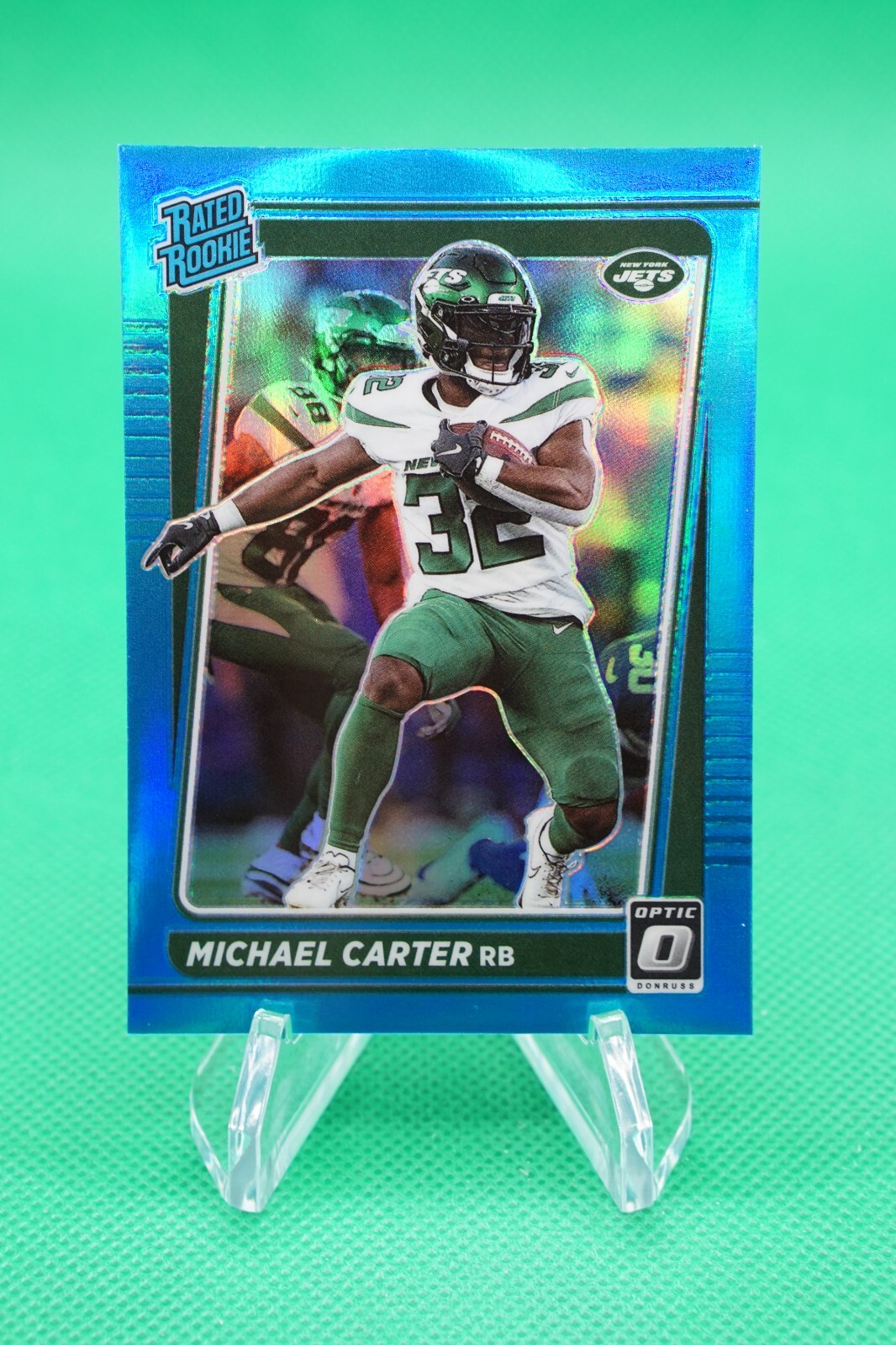 2021 Donruss Optic Rated Rookies Aqua SP /299 #235 Michael Carter CDW
