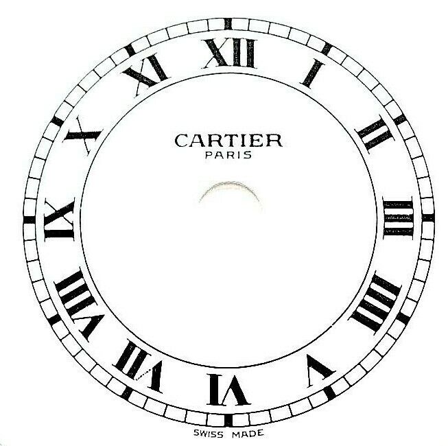 Cadran pendulette Santos CARTIER Clock uhr Paris montre dial vintage 63 mm R311