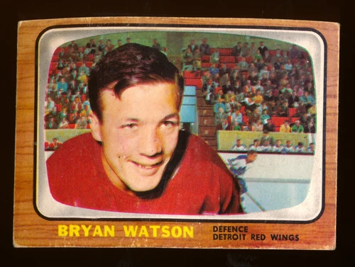1966-67 OPC/Topps #48 Bryan Watson Detroit Red Wings hockey card AB-2701
