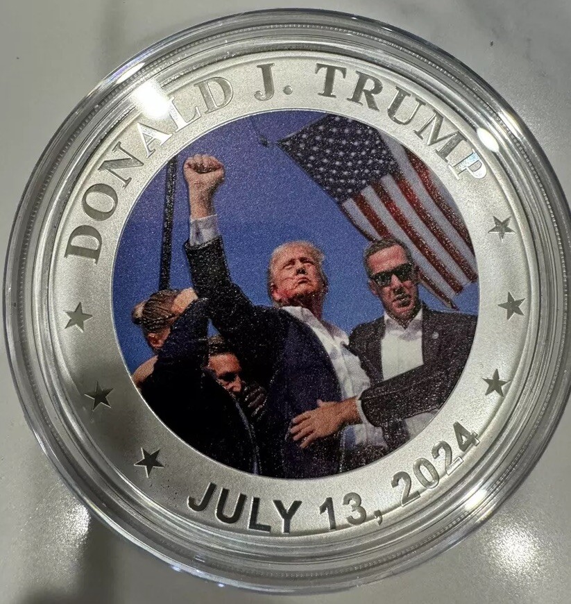 Donald Trump 4OZ .999 Fine Silver Round 2024 Fight Assassination