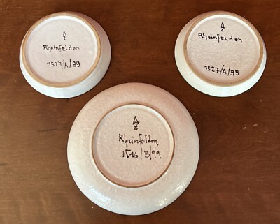 独1950年代　Aloys for Peill & Putzler 美品 Set Of 3 Vintage MCM Arnold Zahner Rheinfelden hand painted Swiss