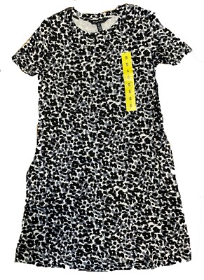 ellen tracy pima cotton dress Ellen Tracy Pima Cotton A-Line T-Shirt Dress Pockets Coral Red M Short Sleeve