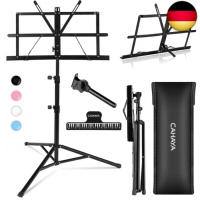 BESTonZON Notenständer Faltbar - Stabil & Verstellbar Mit Notenklemmen