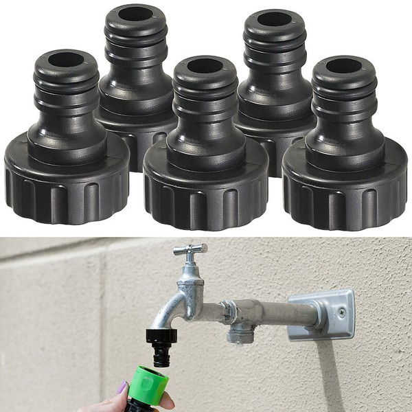 "5Er-Set 3/4\"-Wasserhahn-Adapter FüR GartenschläUche Mit Klickanschluss"-image