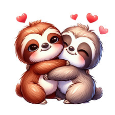 Wall Decal Sticker Sloth, Couple Valentine's Day Wall Sticker 18X18cm Large
