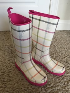 plaid rubber boots
