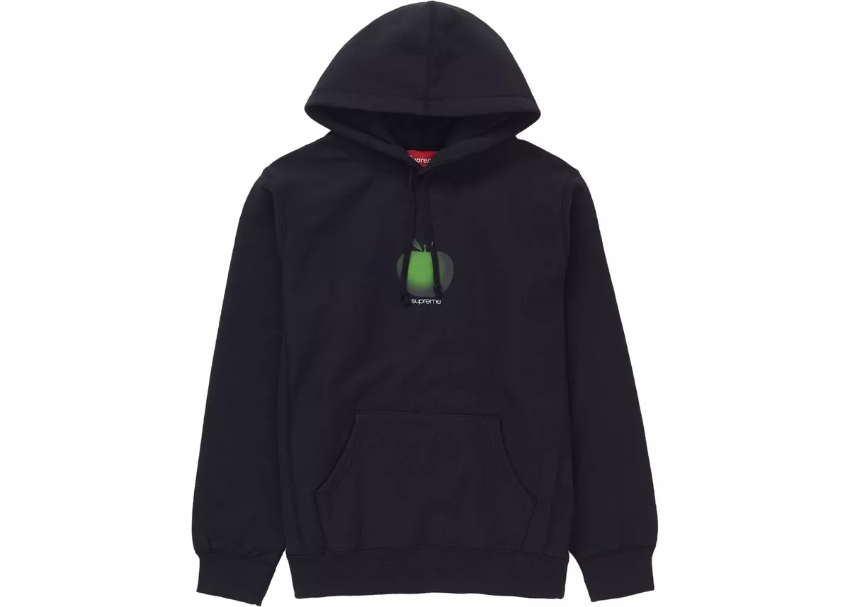 Supreme Apple Hoodie Sweatshirt Black Medium M AUTHENTIC