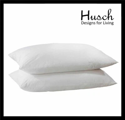 Branded: Husch - Pack of 2, 4, 6 Luxury Egyptian Cotton Bed Pillows RRP £19.99