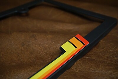 Retro Toyota Heritage Stripes License Plate Frames (2-Pack) – Black Plastic, Front & Back Universal Fit