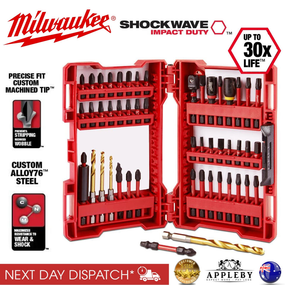 Milwaukee Drill Bit Set Shockwave Impact Driver Home Wood Metal