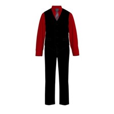 Toddler Boy Van Heusen 58 4-Piece Twill Black/Red Suit Size 2 NEW WITH TAGS