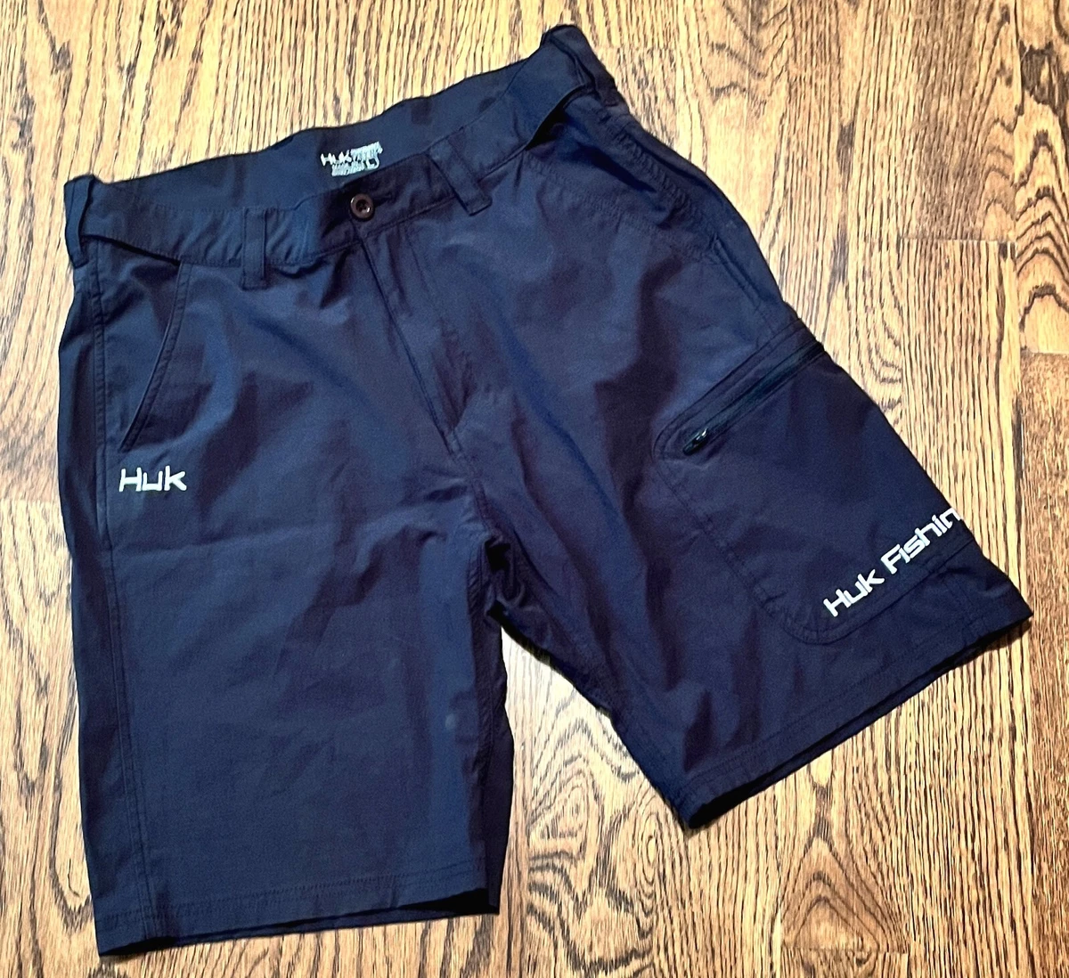 Huk Fishing Next Level Shorts Mens Large Performance 10 Black