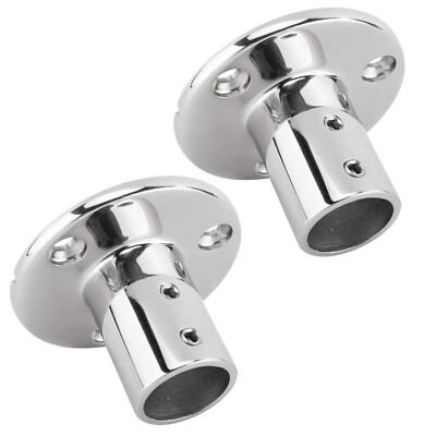 Yaegarden 2 Pcs 90 Degree 7/8'' 22mm Round Base Marine Boat Hand Rail Fittings