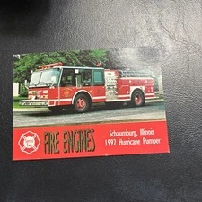 Jb98 Fama Fire Engines 1993 #195 Illinois SCHAUMBURG Illinois Hurricane Pumper