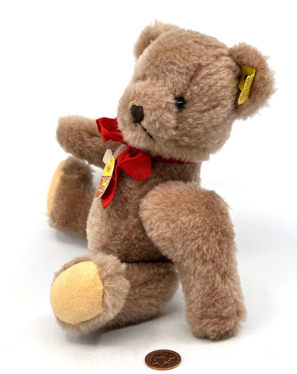 Steiff Petsy Teddy Bear 1970s ID Button Tags 24cm 9.5in Dralon
