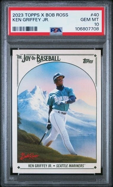 Deal for 2023 TOPPS X BOB ROSS THE JOY OF BASEBALL #40 KEN GRIFFEY JR. PSA 10