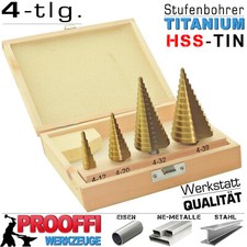 4-tlg HSS Stufenbohrer Schäl Konus Kegel Boh...