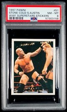 1997 Panini WWF Superstars Stickers Stone Cold Steve Austin 51 PSA 8 WWE WCW