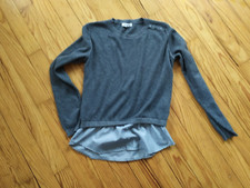 pull chemise 12 ans fille gris