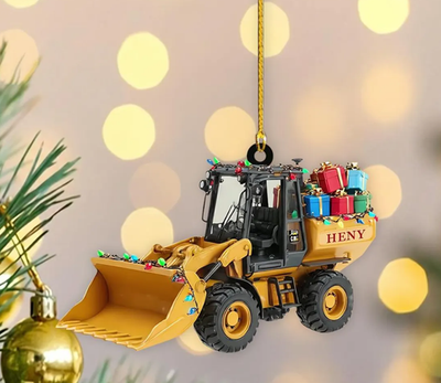 #ad Custom Skid Steer Loader Ornament with Name Acrylic 2D Flat 3.5 in $12.99