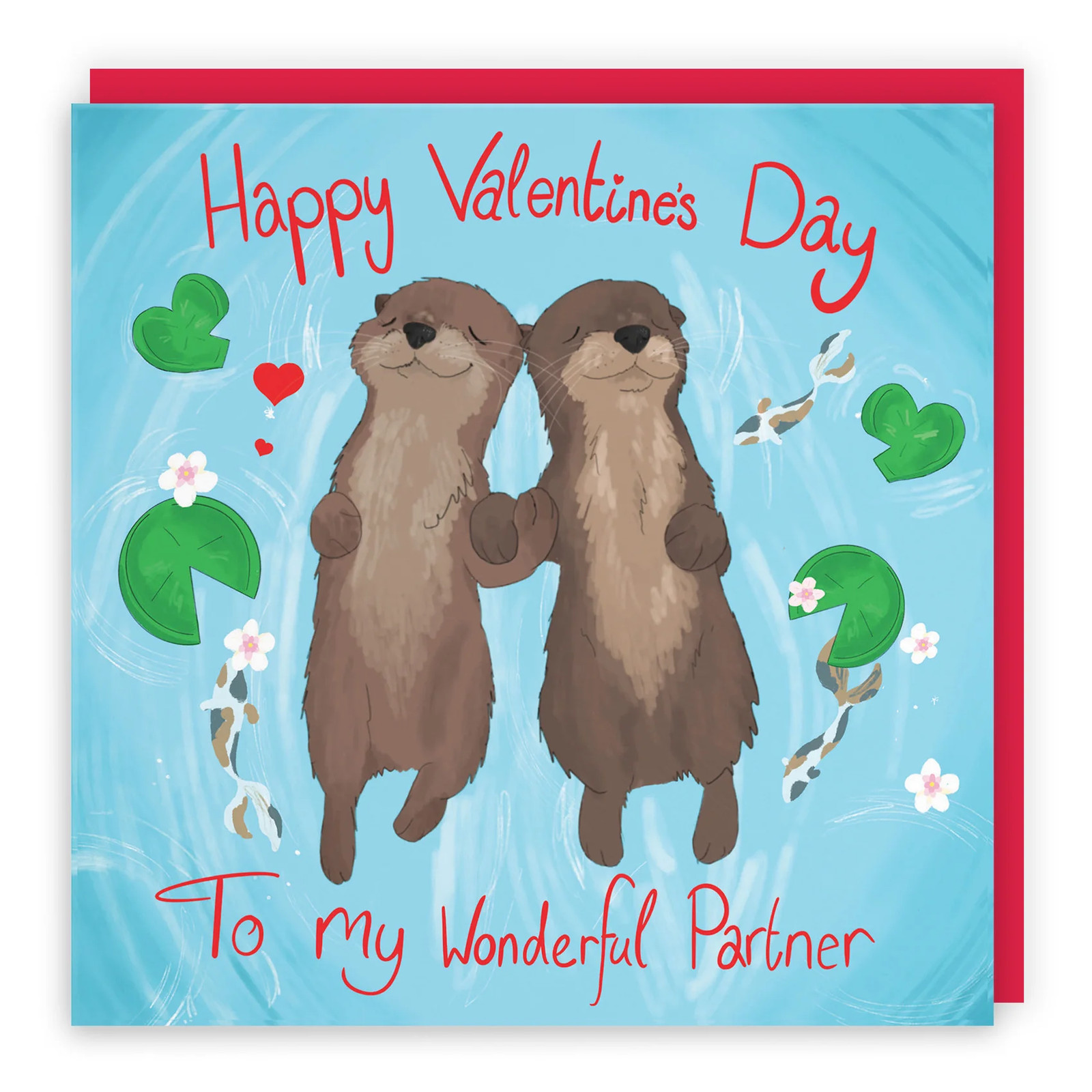 Partner Valentine's Day Otters Card Cute Animals