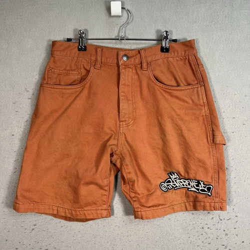 Short denim Supreme 21SS style main denim peintre short 30 coton orange occasion