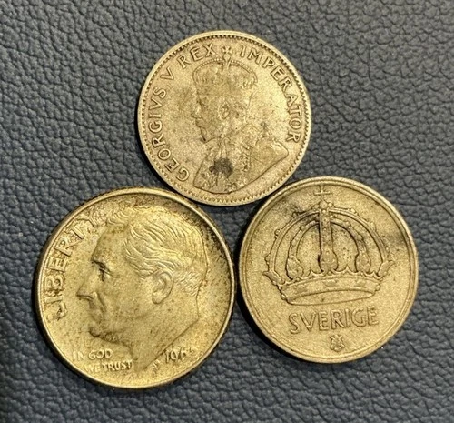 SILVER World Coin Lot - U.S.A, Sweden, S. Africa Silver Coins - Coin Collection
