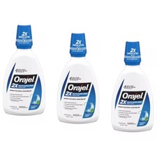 3 Pack Orajel Antiseptic For All Mouth Sore Rinse Kills Bacteria 16 Oz Each