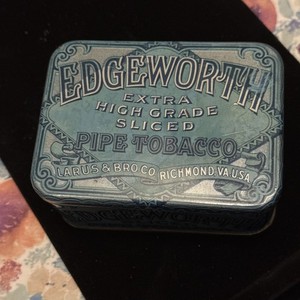 Vintage Edgeworth Tobacco Extra High Grade Sliced Pipe Tobacco Tin  Empty USA