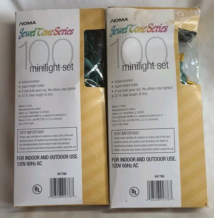 2 mini conjuntos de luzes de Natal Noma Jewel tonificado ouro e verde 100  - Imagem 3 de 4