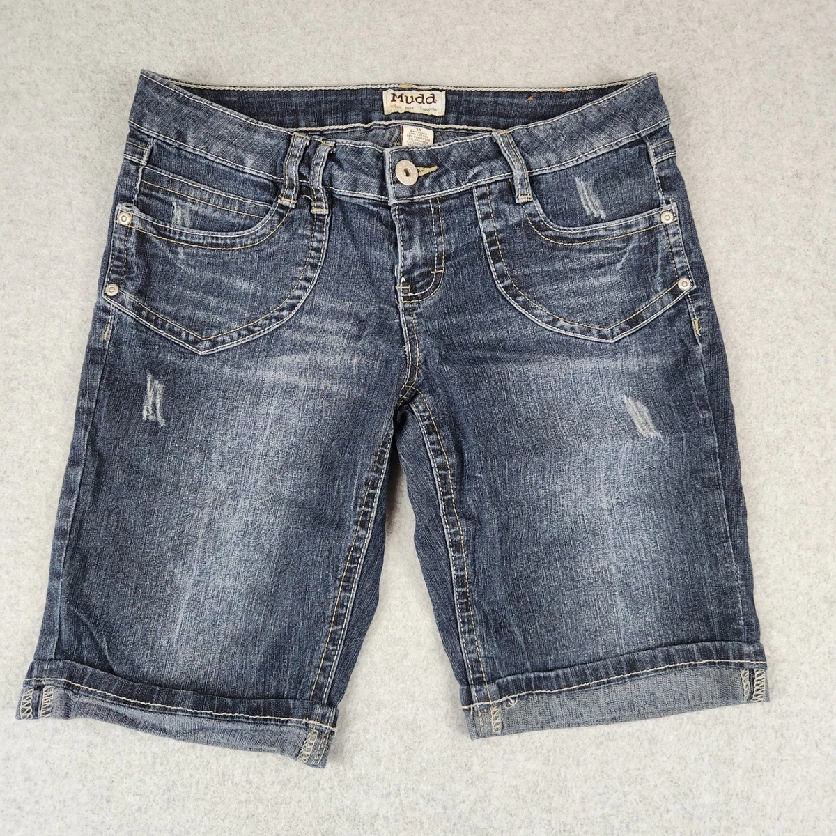 Short En Jean Mudd Taille 11 - Motif Délavé/bleached, Coupe Junior, Occasion Très Bon état