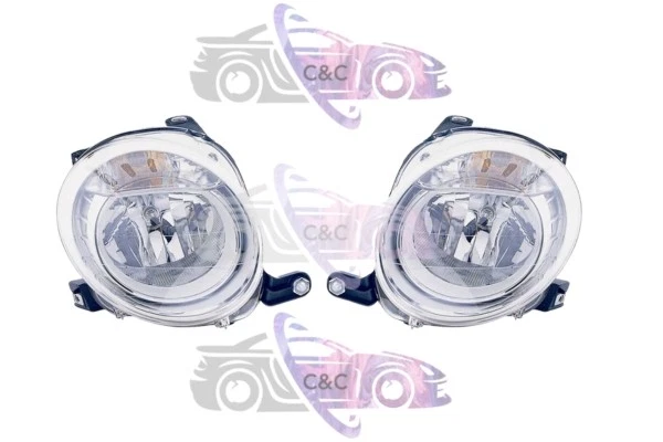 COPPIA FARI FANALE PROIETTORE DX+SX SUP H7 ANABB PRED REG ELETT FIAT 500 07>14