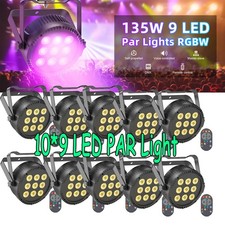 10PCS 9x15w RGBW LED Par Light DMX Stage Lighting sound activated For DJ Disco