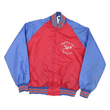 SPORTSWEAR Uomo Rosso & Blu Bomber Giubbino L Poliestere Misto Bottone Chiusura