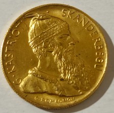 Albania 20 Franga Ari 1927 Skanderbeg, Gold Coin.