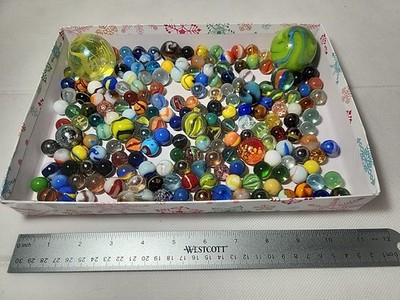 3lbs Fancy & Common Marbles Shooters Toe Breakers New & Old Rare Mix You Get All