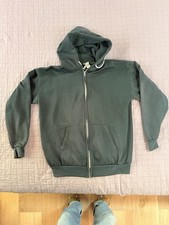 Vintage Zip Up Hoodie Made In USA Dark Green XL / L Holly’s Heavyweights
