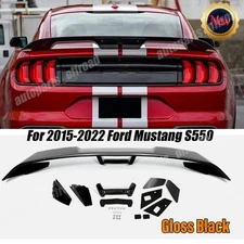 GT Style Rear Wing Spoiler Lip Fits For 2015-2022 Ford Mustang Black Finish