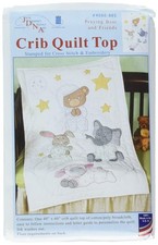 Praying Bear and Friends Crib Quilt Top 40" x 60", Medium Red