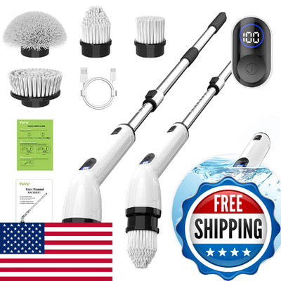 TUYU Electric Spin Scrubber, Full-Body IPX7 Waterproof Bathroom Scrubber with Po