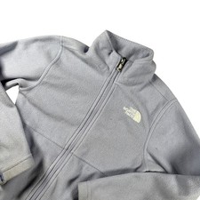 The North Face Youth S 7/8 Fleece Jacket Full Zip Light Purple Mock Neck Logo