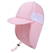 Baby Sun Hat with Neck Flap UPF 50 Infant Toddler 2-4T, Embroidered Cat-pink