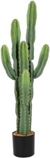 UV-Resistant Artificial Fake Cactus Plants 4ft   Large Faux Cowboy Cactus for
