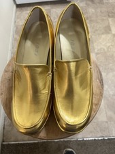 gold Platform Loafers 70s Pimp Daddy Disco Brady Bunch  Motown Costume Shoes