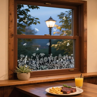 Fensterbilder Doppelseitig Blumenzeichnung Fensterdeko Wiederverwendbar Fensters