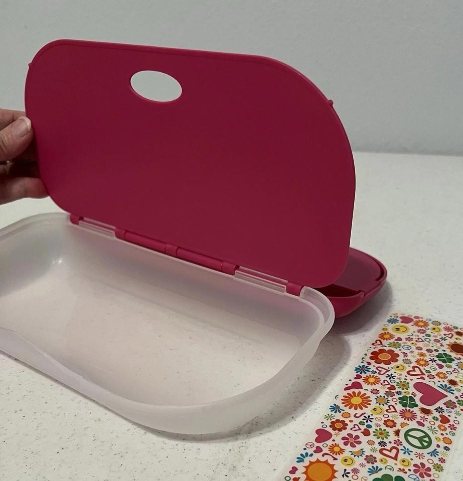 Tupperware Flowery Pink Cup With Lid + Organizer Storage Box 4962 5107 ...